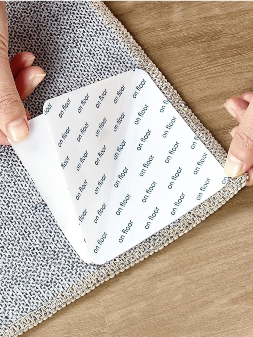 12 PCS Rug Carpet Tape Sticker: Rug Pad Gripper for Hardwood Floors Double Sided